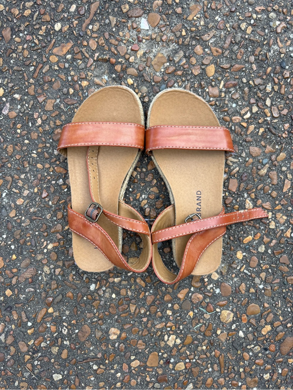 Lucky Brand Kids Brown Leather Strap Sandals